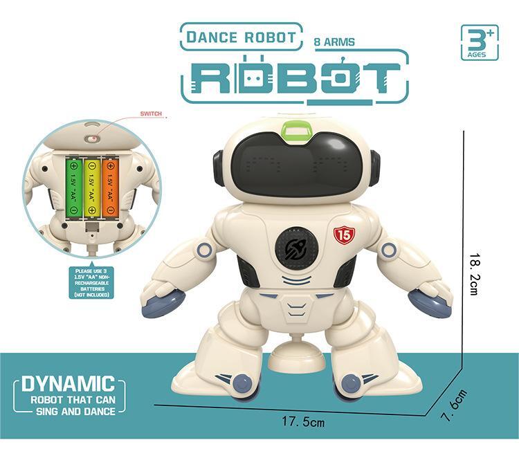 Electronic Walking Dancing Robot Toys for Kids Little Robot with Music,LED  Lights Battery Operated Robot Toy for Birthday Gift, Christmas,Easter